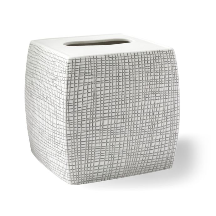 Kassatex Raffia Tissue Box Cover in Grey Bed Bath & Beyond