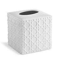 Kassatex Rattan Tissue Box Cover in White