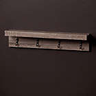 Alternate image 2 for Southern Enterprises Argo 19-Inch x 4.5-Inch Wall Mount Oak Shelf with Hooks in Grey