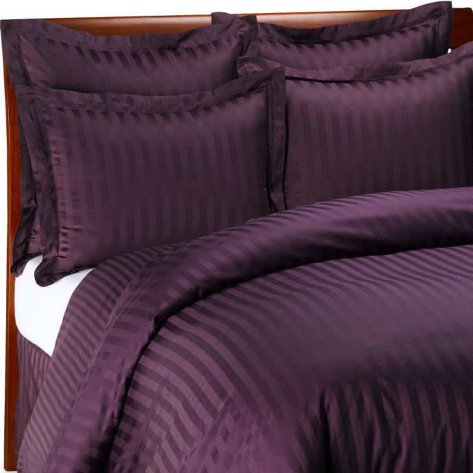 Wamsutta 500 Damask Duvet Cover Set In Purple Bed Bath And