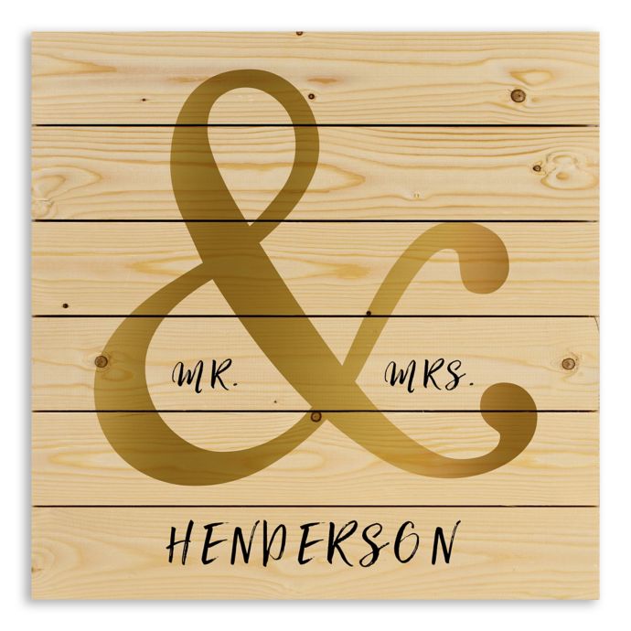 Mr And Mrs Ampersand 21 Inch Square Wood Wall Art Bed Bath