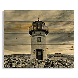 Designs Direct Stormy Lighthouse 22-Inch x 18-Inch Pallet Wood Wall Art