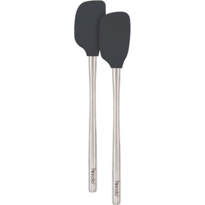Tovolo&reg; Flex-Core&reg; Stainless Steel Handled Mini Spoonula and Spatula Set in Charcoal