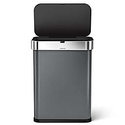 simplehuman® 58-Liter Rectangle Sensor Can with Voice Activation in Black Stainless Steel