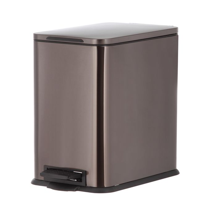 Salt 15 Liter Stainless Steel Step Trash Can In Black Bed Bath Beyond