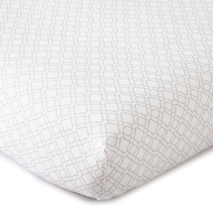 Levtexbaby Skylar Lattice Fitted Crib Sheet In Grey White Bed