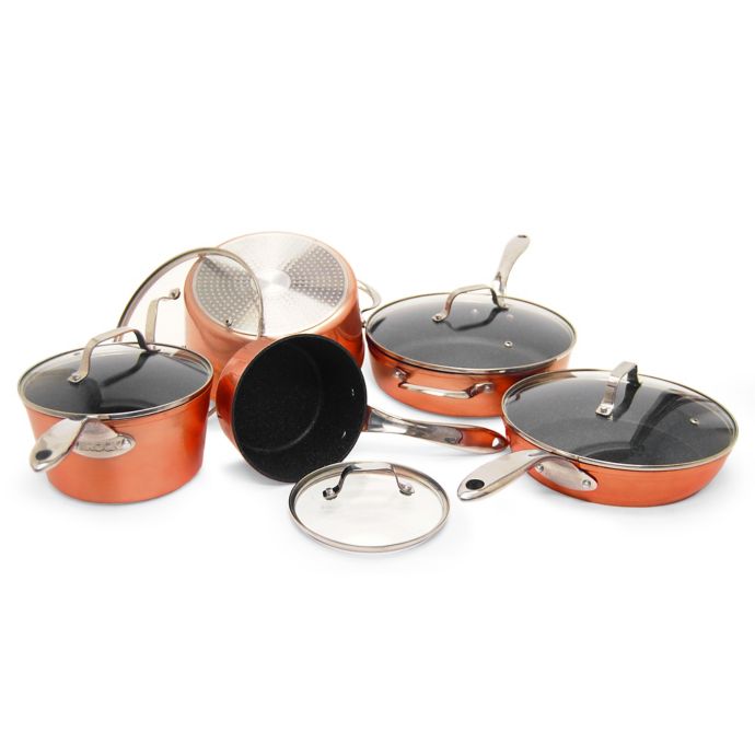 STARFRIT The ROCK Nonstick 10Piece Cookware Set in Copper Bed Bath and Beyond Canada