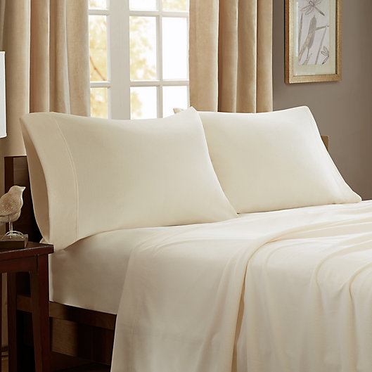 Alternate image 1 for Peak Performance Knitted Microfleece Twin Sheet Set in Ivory
