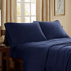 Alternate image 0 for Peak Performance Knitted Microfleece Queen Sheet Set in Navy