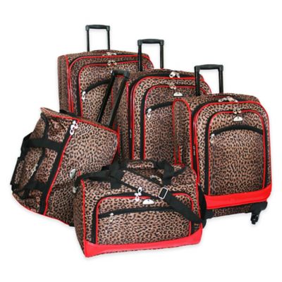 leopard print luggage set for sale