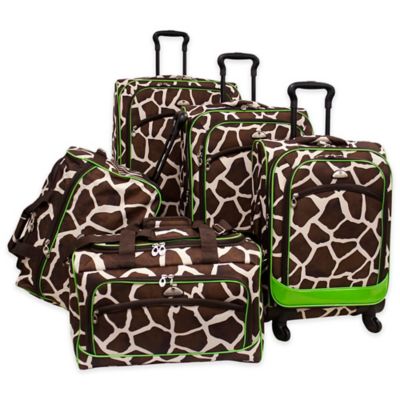 leopard print luggage set