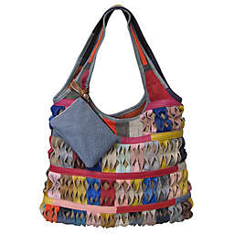 Honeycomb Leather Tote Bag in Rainbow
