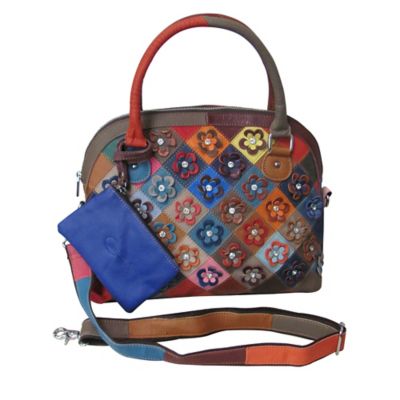 leather patchwork shoulder bag