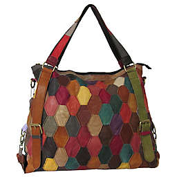 Miya Leather Handbag/Shoulder Bag in Rainbow