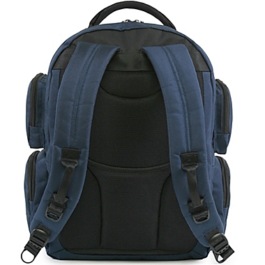 Original Penguin&reg; Peterson 18-Inch 9-Pocket Laptop/Tablet Backpack in Navy. View a larger version of this product image.