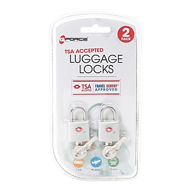 G-Force 2-Piece TSA-Recognized Silver Luggage Padlock Set. View a larger version of this product image.