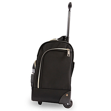 BEBE Leena 15.5-Inch Softside Rolling Under the Seat Carry On Tote in Black. View a larger version of this product image.