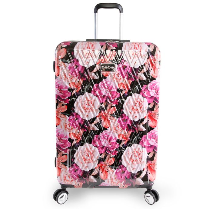 Bebe Marie 29 Inch Hardside Spinner Checked Luggage In Floral Bed Bath Beyond