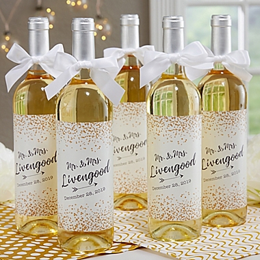 Sparkling Love Wedding Wine Bottle Label. View a larger version of this product image.