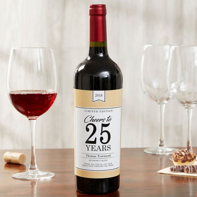 retirement blend wine bottle label bed bath beyond