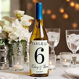 Wedding Table Number Wine Bottle Label