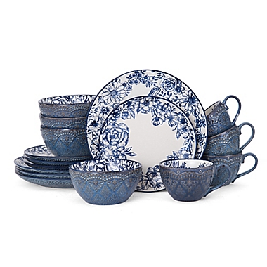 Pfaltzgraff&reg; Gabriela 16-Piece Dinnerware Set in Blue. View a larger version of this product image.