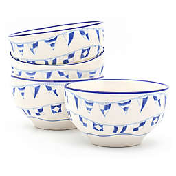 Euro Ceramica Nautical Ahoy Cereal Bowls (Set of 4)