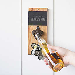 Cathy's Concepts Acacia Wood and Slate Wall Mount Bottle Opener