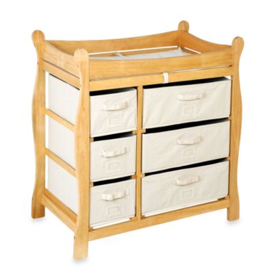 badger basket modern baby changing table with hamper and 3 baskets