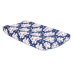 The Peanutshell™  Floral Changing Pad Cover in Navy