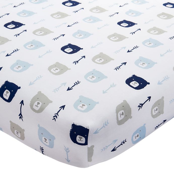 Wendy Bellissimo Mix Match Bear Print Fitted Crib Sheet Bed