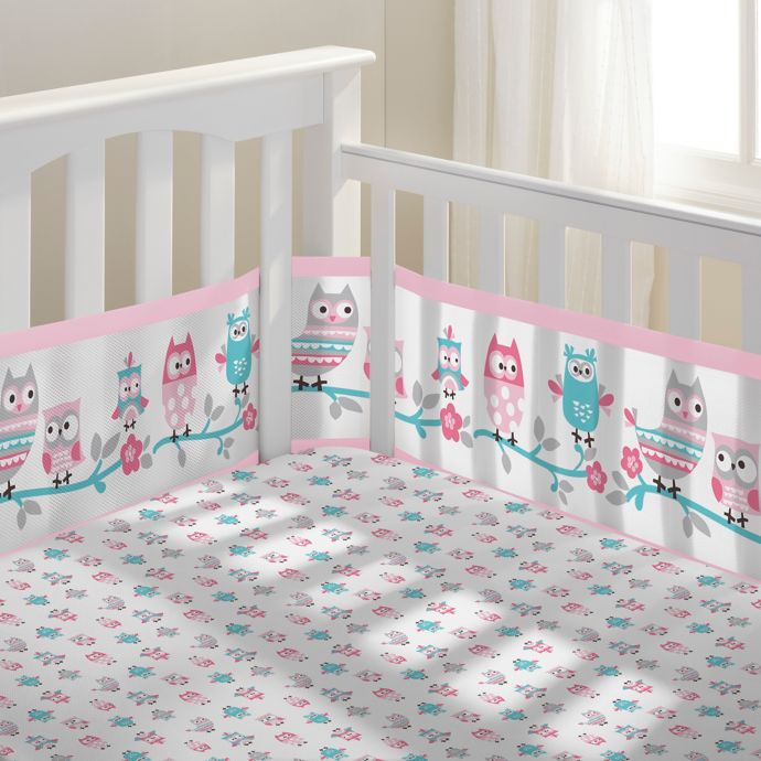 Breathablebaby Owl Fun Classic Crib Bedding Collection In Pink