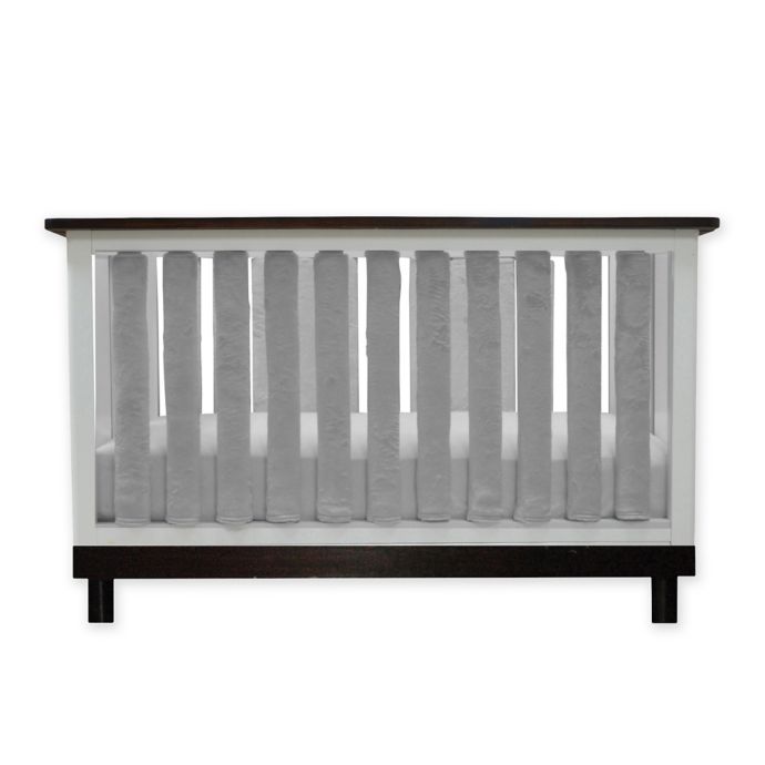 Go Mama Go Designs Pure Safety Minky Vertical Crib Liners In Grey