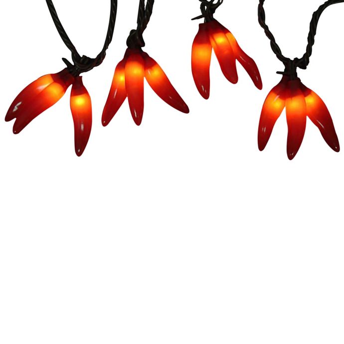 36Light Red Chili Pepper Clusters Christmas Light Set Bed Bath & Beyond
