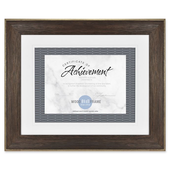 Double Matted 8.5Inch x 11Inch Document Wood Frame in Espresso Bed