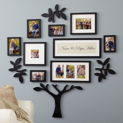 Рамки для фотографий на стену фото WallVerbs ™ 13-Piece Grandparents Personalized Tree Set in Black Bed Bath & Beyo