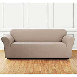 Sure Fit® Stretch Delicate Leaf Sofa Cover in Tan