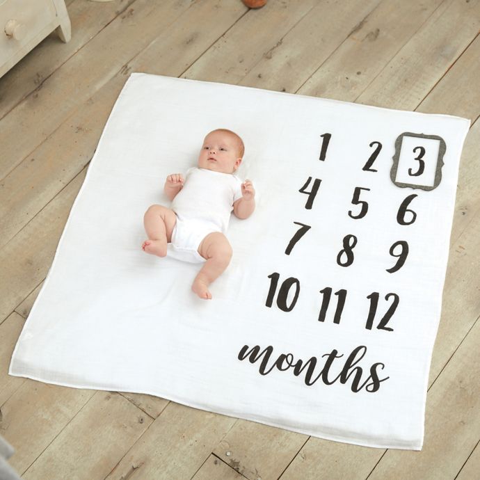 Download Mud Pie® Monthly Milestone Blanket in White | buybuy BABY