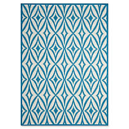 Nourison Sun and Shade 5'3" x 7'5" Indoor/Outdoor Power-Loomed Area Rug in Blue