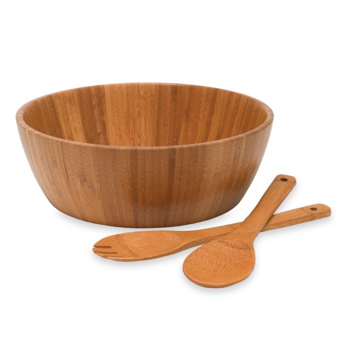 3Piece Wooden Salad Serving Set Bed Bath and Beyond Canada