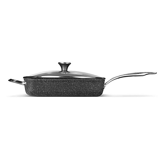 Alternate image 1 for Starfrit the Rock™ Nonstick 5.2 qt. Deep Fry Pan with Lid in Black