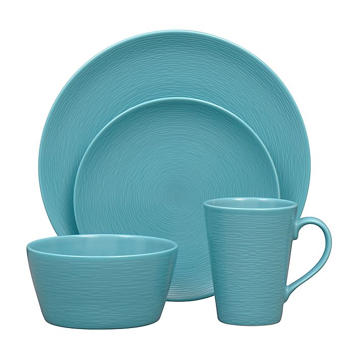 Alternate image 1 for Noritake® Turquoise on Turquoise Swirl Coupe Dinnerware Collection