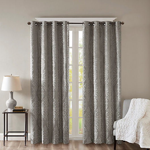 Alternate image 1 for SunSmart Mirage Knitted 108-Inch Grommet Top 100% Blackout Curtain Panel in Charcoal (Single)