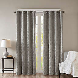 SunSmart Mirage Knitted 108-Inch Grommet Top 100% Blackout Curtain Panel in Charcoal (Single)