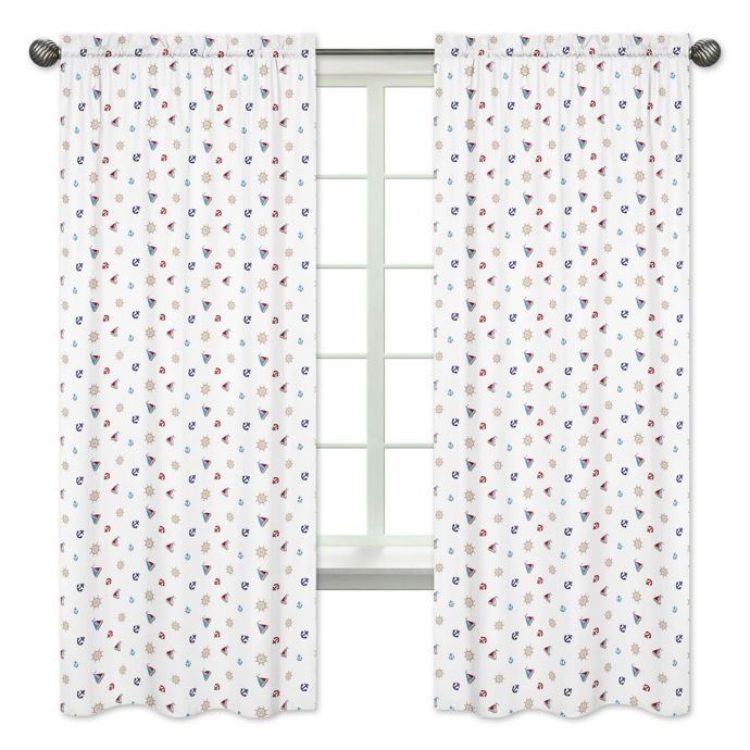Sweet Jojo Designs Nautical Nights Sailboat Print 84 Inch Window