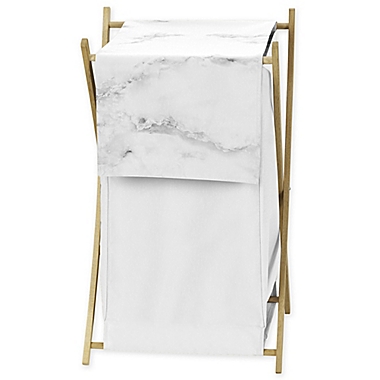 Sweet Jojo Designs Marble Laundry Hamper in Grey/White. View a larger version of this product image.