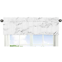 Sweet Jojo Designs Marble Window Valance in Black/White