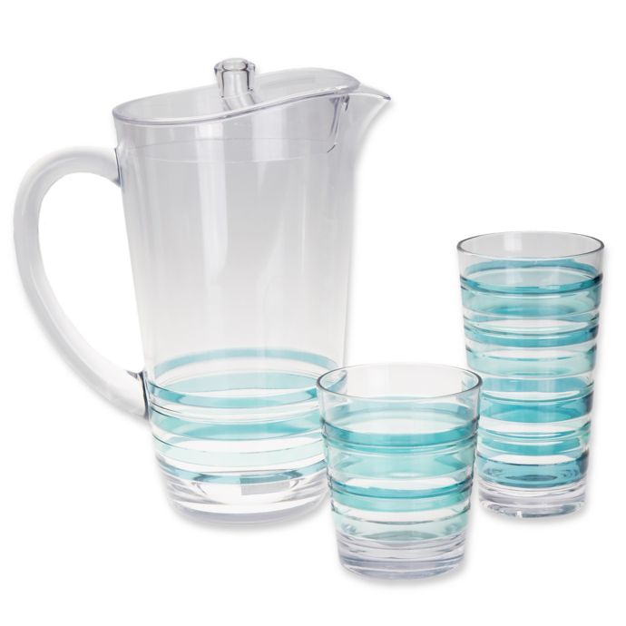 Riviera Striped Drinkware Collection Bed Bath & Beyond