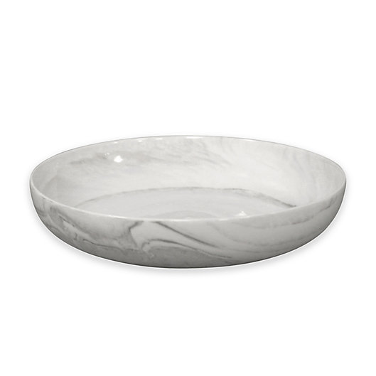 Alternate image 1 for Artisanal Kitchen Supply® Coupe Marbleized Dinner Bowls in Grey (Set of 4)