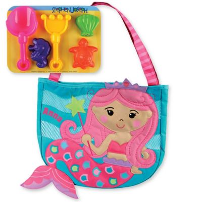 Mermaid Beach Tote with Sand Toys 